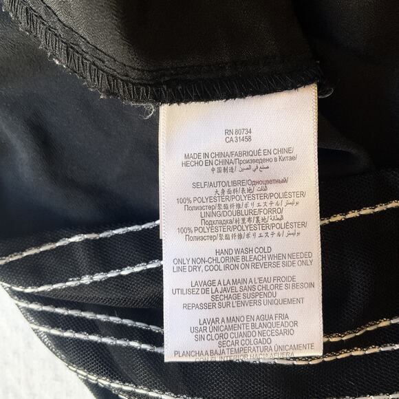 Bcbgeneration Women Dress 10 Black Striped Fit & Flare Zipper Sleeveless - Picture 3 of 10